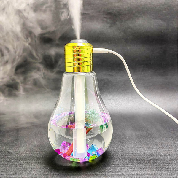 Увлажнитель (аромадиффузор) воздуха «Лампочка» BULB Humidifier с LED подсветкой, USB, 400 ml